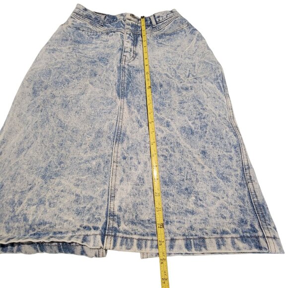 Vintage Jordache Acid Wash Denim High Waisted Skirt Size 6/8 Retro Jean Stone - Picture 9 of 9